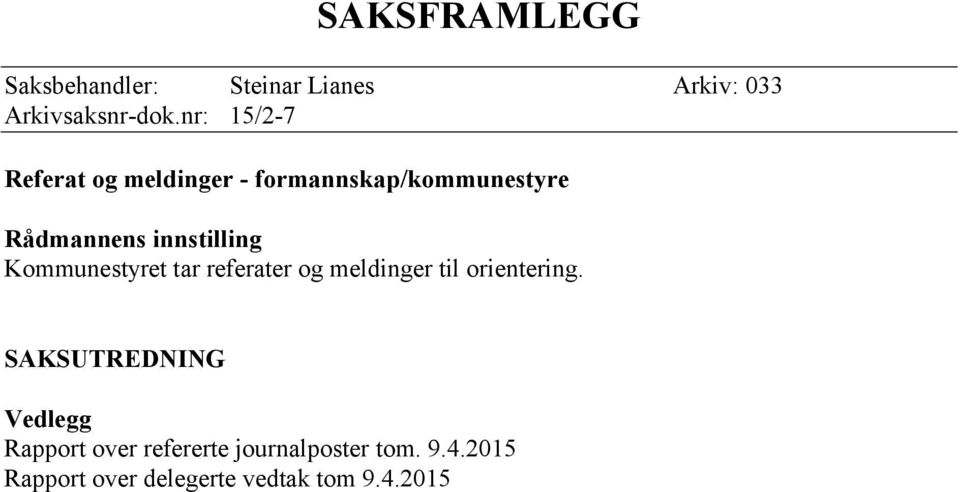 Kommunestyret tar referater og meldinger til orientering.