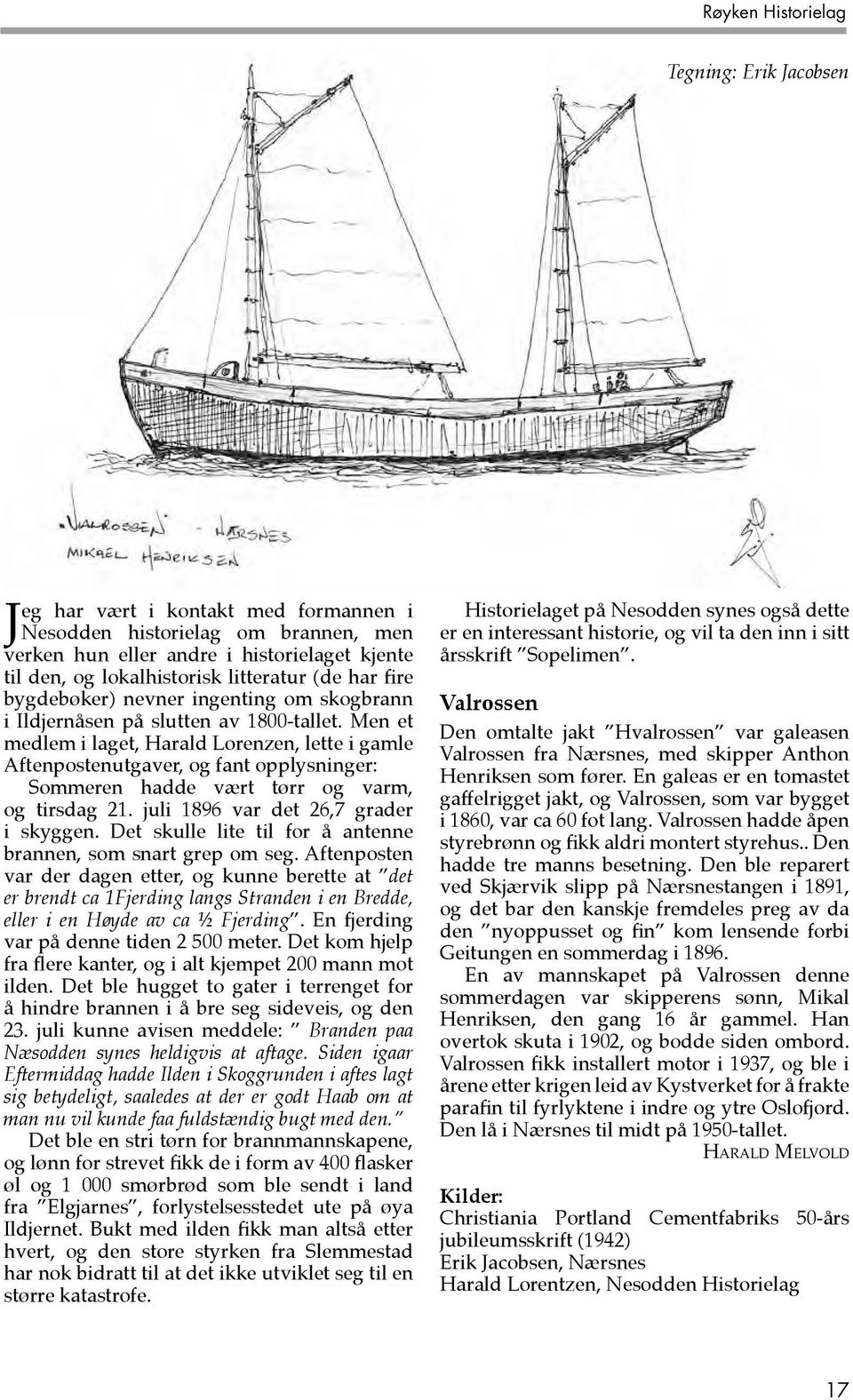 Men et medlem i laget, Harald Lorenzen, lette i gamle Aftenpostenutgaver, og fant opplysninger: Sommeren hadde vært tørr og varm, og tirsdag 21. juli 1896 var det 26,7 grader i skyggen.