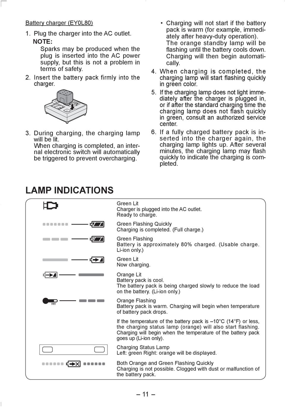 When charging is completed, an internal electronic switch will automatically be triggered to prevent overcharging.