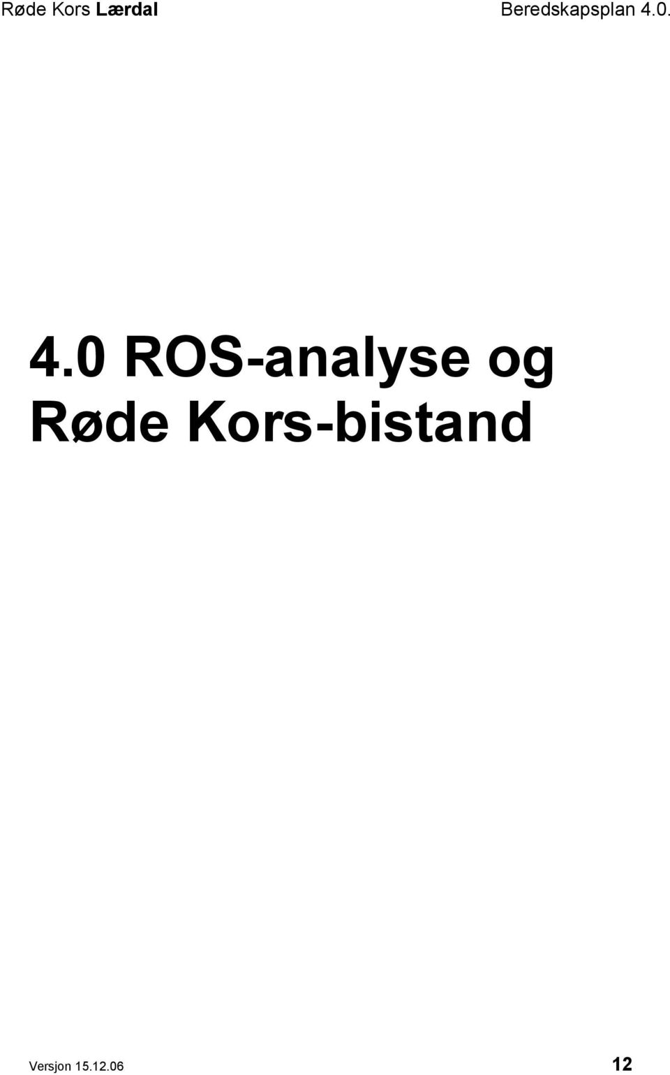 0. 4.0 ROS-analyse og