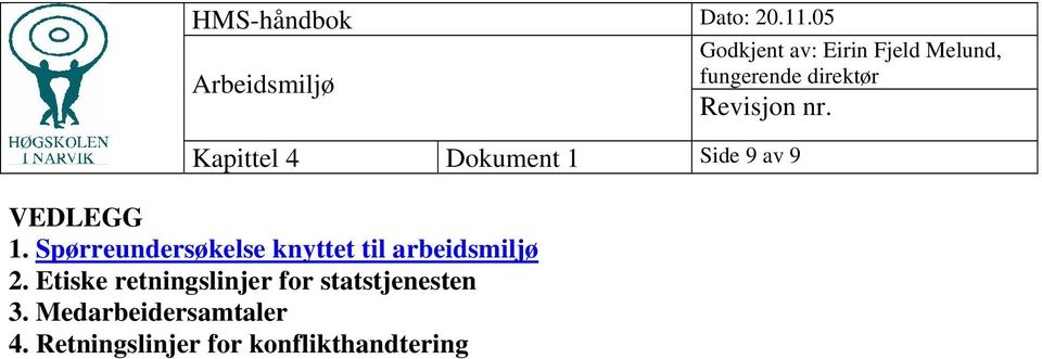 Kapittel 4 Dokument 1 Side 9 av 9 VEDLEGG 1.