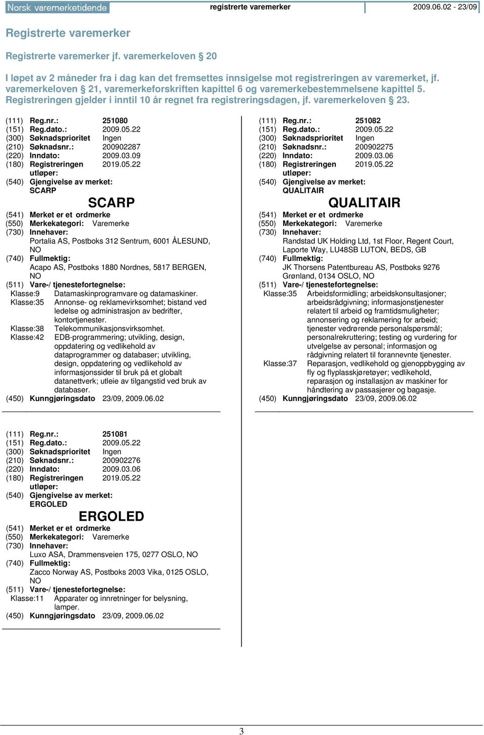 varemerkeloven 21, varemerkeforskriften kapittel 6 og varemerkebestemmelsene kapittel 5. Registreringen gjelder i inntil 10 år regnet fra registreringsdagen, jf. varemerkeloven 23. (111) Reg.nr.