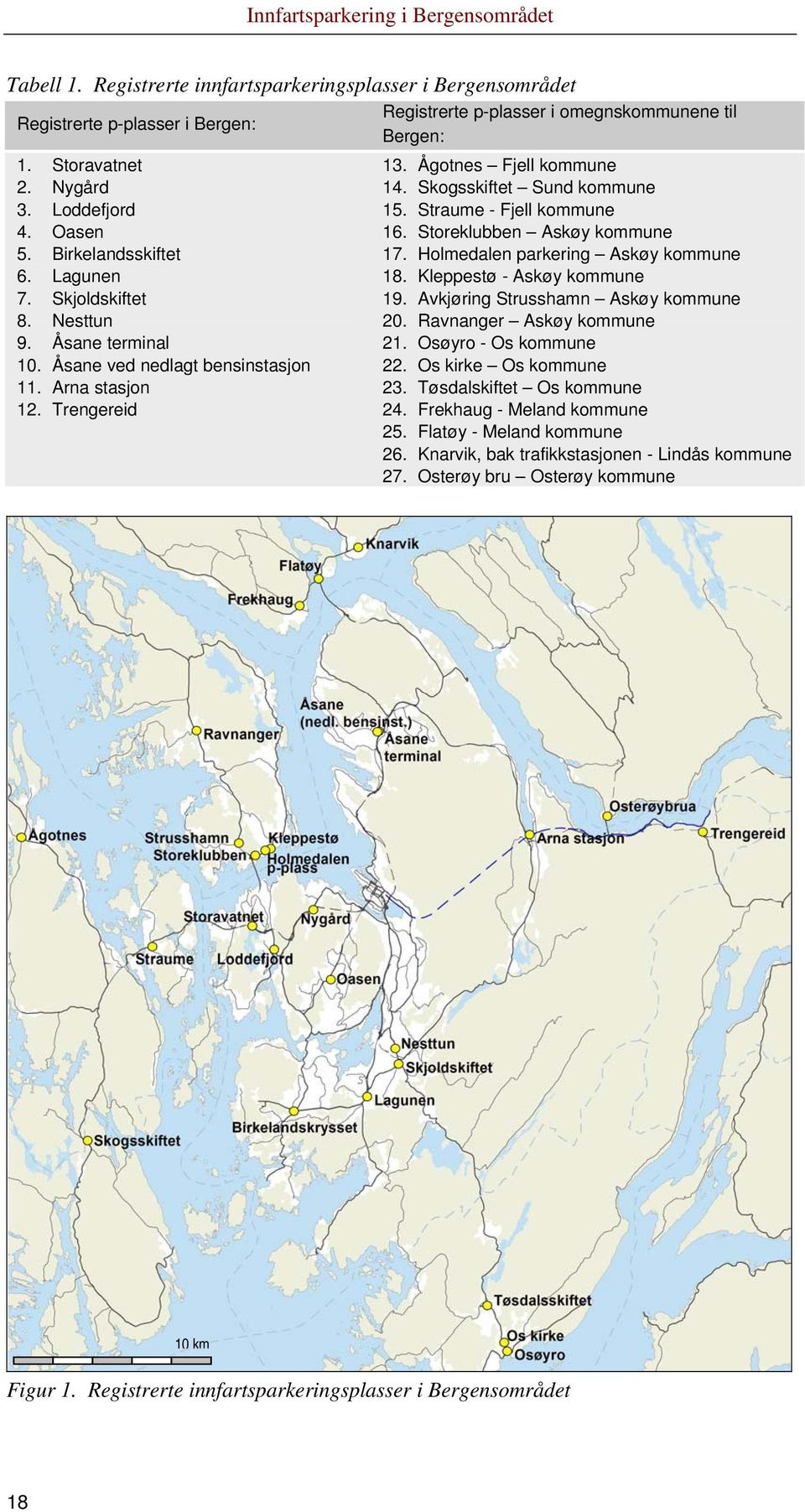 Skogsskiftet Sund kommune 15. Straume - Fjell kommune 16. Storeklubben Askøy kommune 17. Holmedalen parkering Askøy kommune 18. Kleppestø - Askøy kommune 19. Avkjøring Strusshamn Askøy kommune 20.