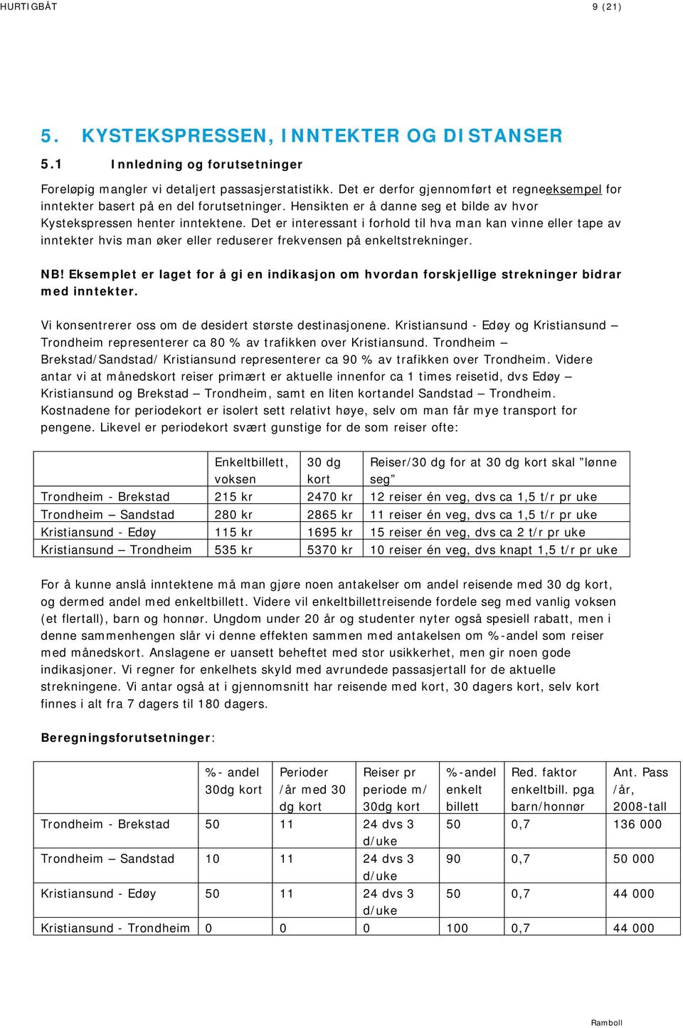 Det er interessant i forhold til hva man kan vinne eller tape av inntekter hvis man øker eller reduserer frekvensen på enkeltstrekninger. NB!