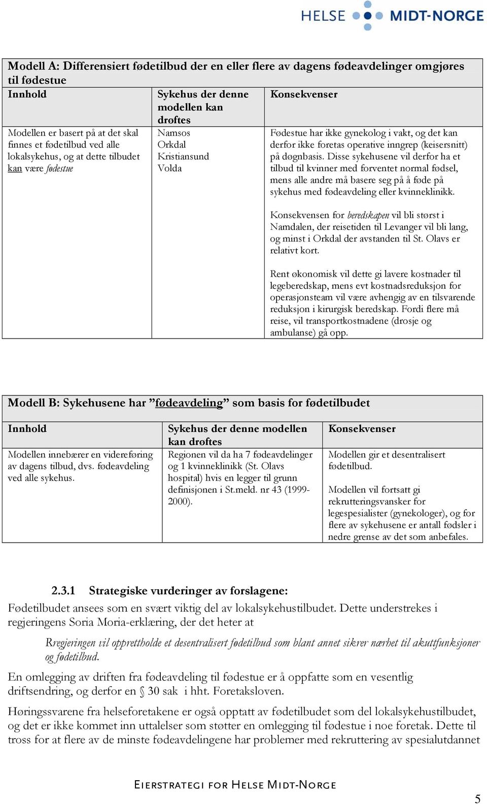 (keisersnitt) på døgnbasis. Disse sykehusene vil derfor ha et tilbud til kvinner med forventet normal fødsel, mens alle andre må basere seg på å føde på sykehus med fødeavdeling eller kvinneklinikk.