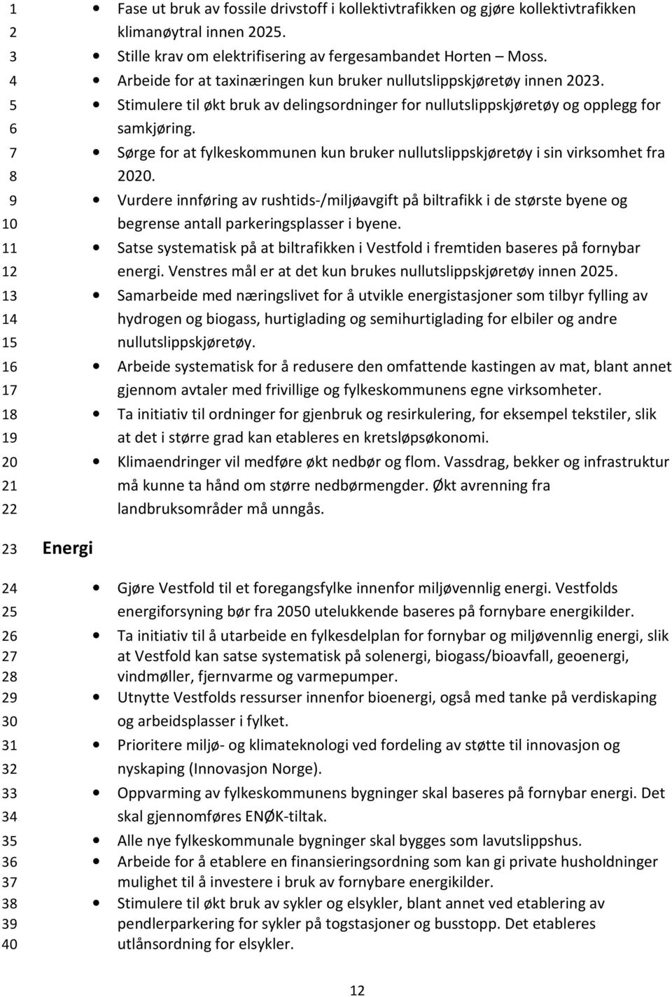 Sørge for at fylkeskommunen kun bruker nullutslippskjøretøy i sin virksomhet fra 00.