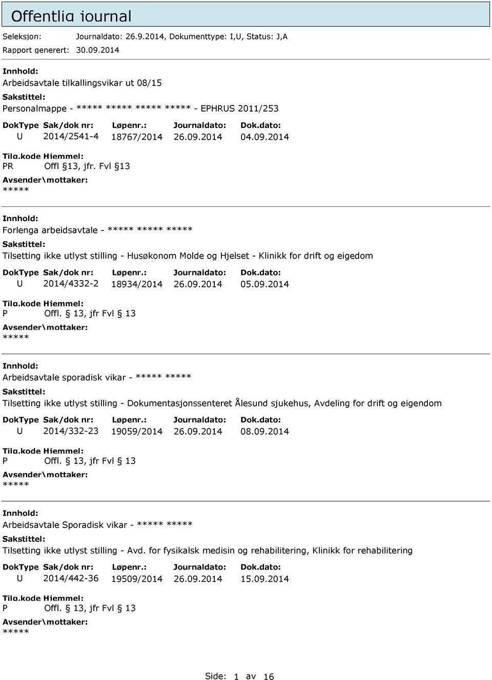 2014 Forlenga arbeidsavtale - Tilsetting ikke utlyst stilling - Husøkonom Molde og Hjelset - Klinikk for drift og eigedom 2014/4332-2 18934/2014 05.09.