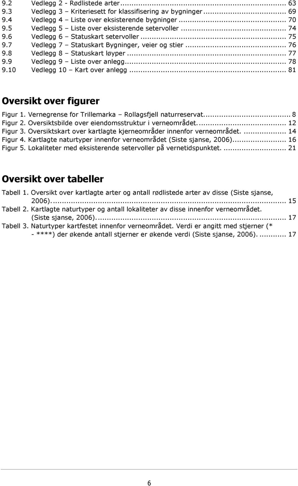 9 Vedlegg 9 Liste over anlegg... 78 9.10 Vedlegg 10 Kart over anlegg... 81 Oversikt over figurer Figur 1. Vernegrense for Trillemarka Rollagsfjell naturreservat.... 8 Figur 2.