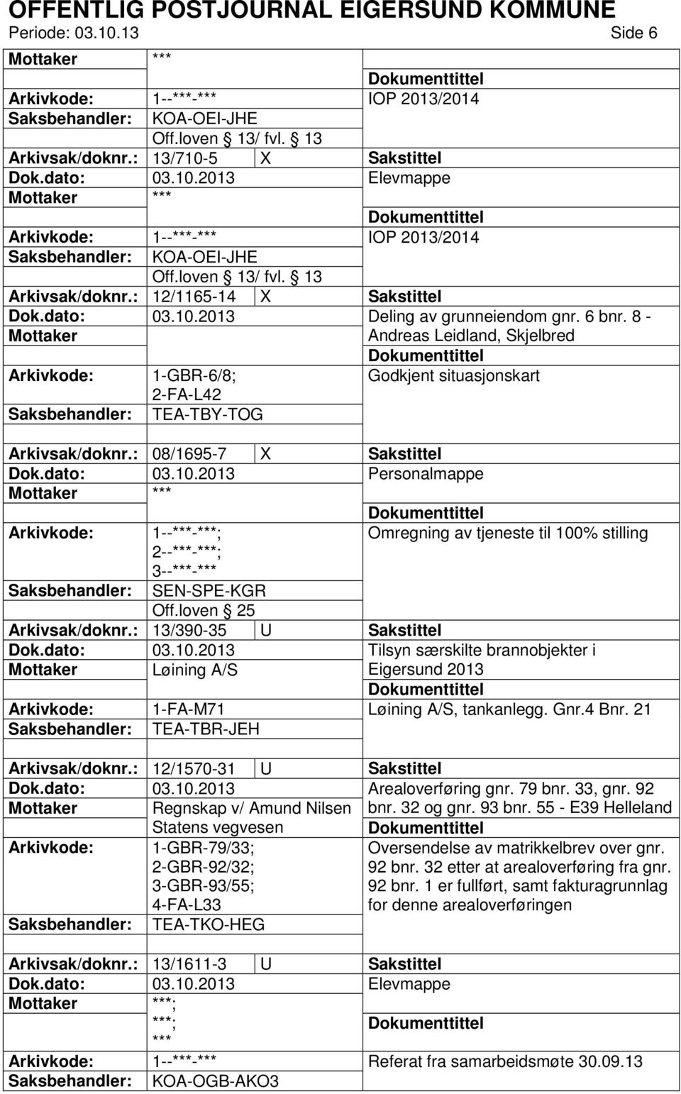 : 08/1695-7 X Sakstittel *** Omregning av tjeneste til 100% stilling SEN-SPE-KGR Arkivsak/doknr.