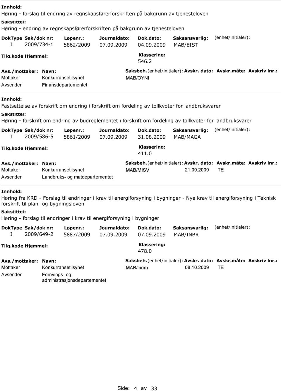 fordeling av tollkvoter for landbruksvarer 2009/