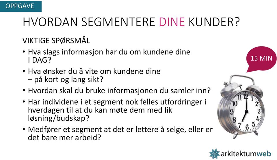 Hva ønsker du å vite om kundene dine på kort og lang sikt?