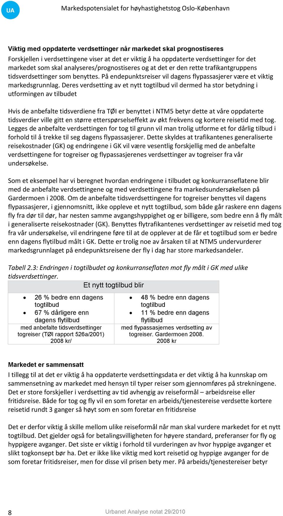 Deres verdsetting av et nytt togtilbud vil dermed ha stor betydning i utformingen av tilbudet Hvis de anbefalte tidsverdiene fra TØI er benyttet i NTM5 betyr dette at våre oppdaterte tidsverdier