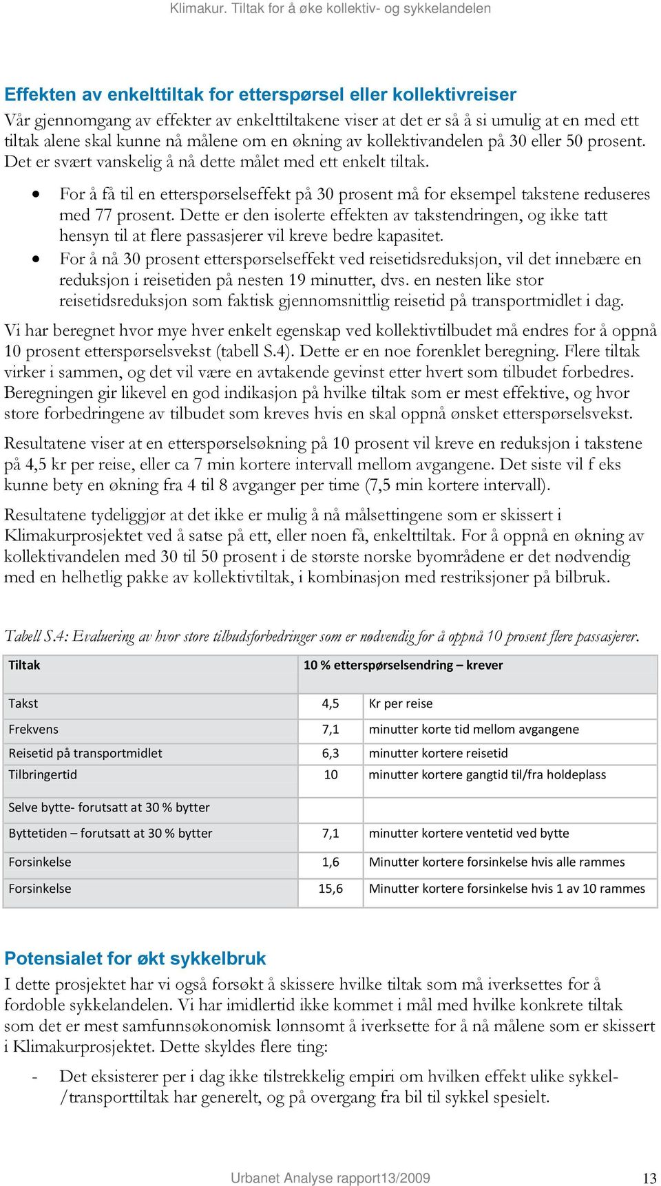 For å få til en etterspørselseffekt på 30 prosent må for eksempel takstene reduseres med 77 prosent.