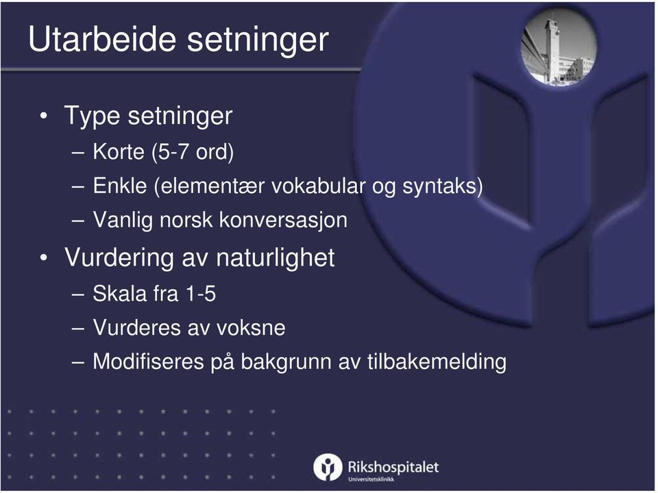 konversasjon Vurdering av naturlighet Skala fra 1-5