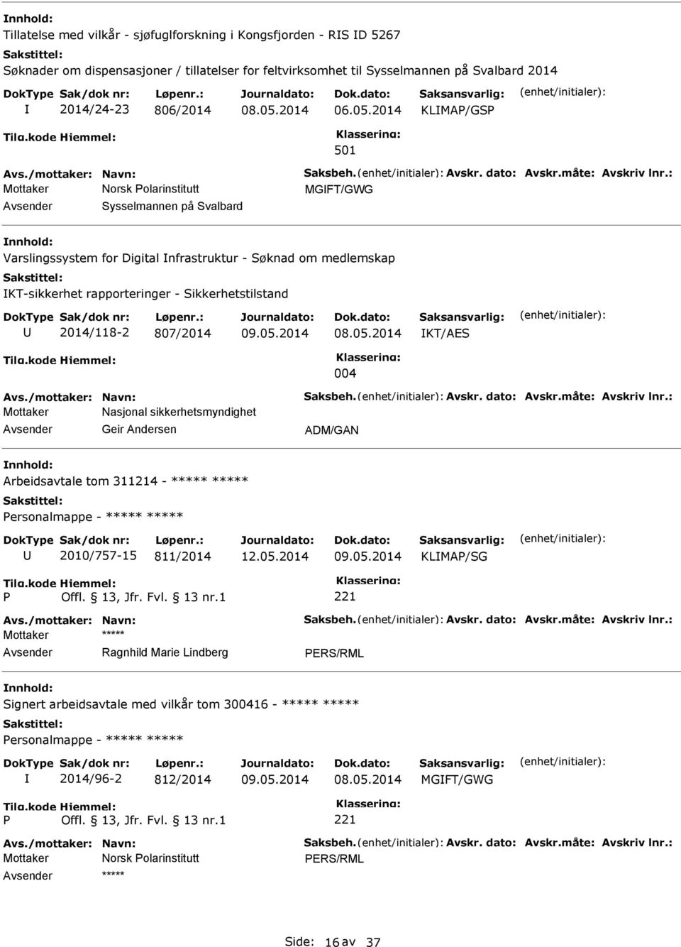 : MGFT/GWG Sysselmannen på Svalbard Varslingssystem for Digital nfrastruktur - Søknad om medlemskap KT-sikkerhet rapporteringer - Sikkerhetstilstand 2014/118-2 807/2014 09.05.2014 KT/AES 004 Avs.