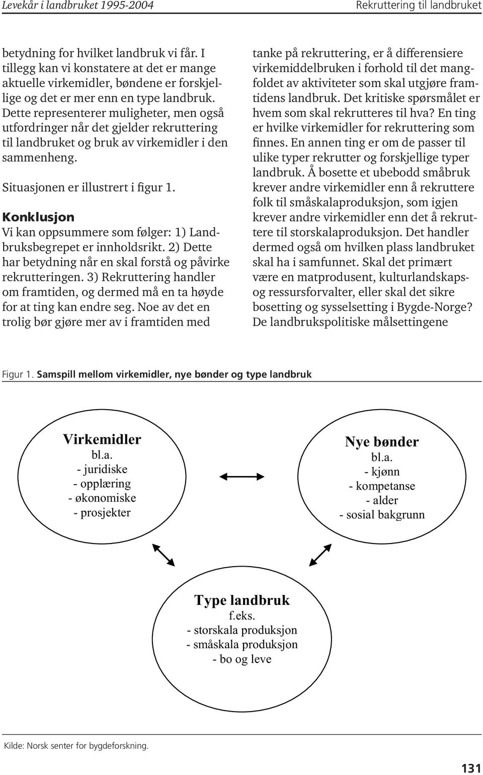 Konklusjon Vi kan oppsummere som følger: 1) Landbruksbegrepet er innholdsrikt. 2) Dette har betydning når en skal forstå og påvirke rekrutteringen.