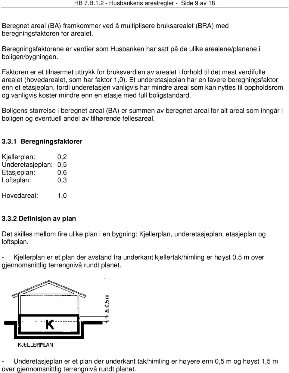 Faktoren er et tilnærmet uttrykk for bruksverdien av arealet i forhold til det mest verdifulle arealet (hovedarealet, som har faktor 1,0).