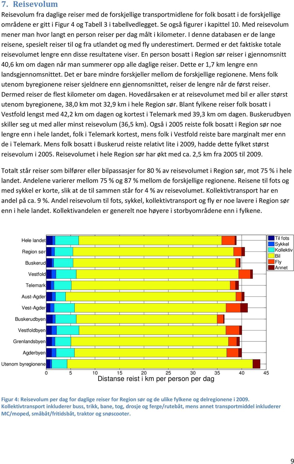 I denne databasen er de lange reisene, spesielt reiser til og fra utlandet og med fly underestimert. Dermed er det faktiske totale reisevolumet lengre enn disse resultatene viser.