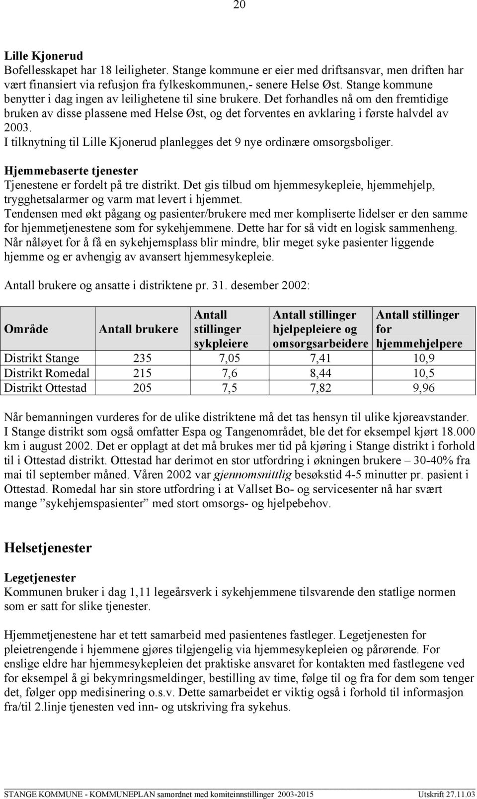 Det forhandles nå om den fremtidige bruken av disse plassene med Helse Øst, og det forventes en avklaring i første halvdel av 2003.