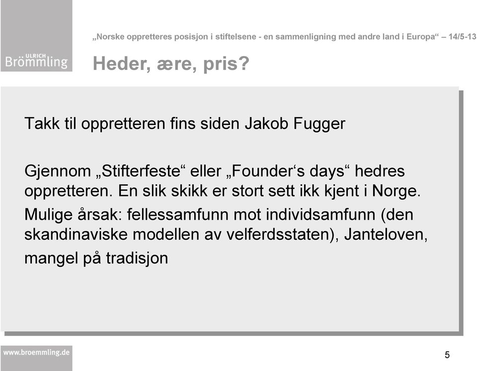 Founder s days hedres oppretteren.