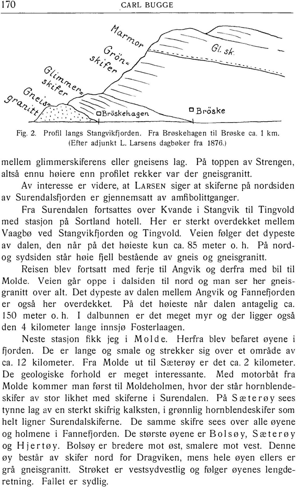 Fra Surendalen frtsattes ver K van de i Stangvik til Tingvld med stasjn på Srtland htell. Her er sterkt verdekket mellem Vaagbø ved Stangvikfjrden g Tingvld.