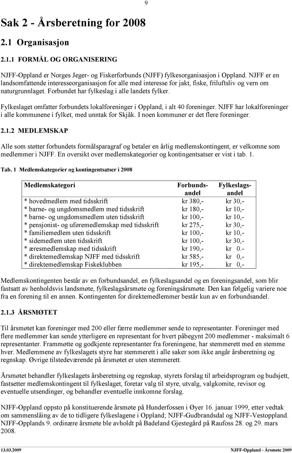 9 Fylkeslaget omfatter forbundets lokalforeninger i Oppland, i alt 40 foreninger. NJFF har lokalforeninger i alle kommunene i fylket, med unntak for Skjåk. I noen kommuner er det flere foreninger. 2.