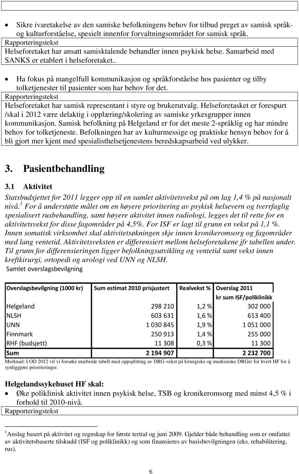 . Ha fokus på mangelfull kommunikasjon og språkforståelse hos pasienter og tilby tolketjenester til pasienter som har behov for det. Helseforetaket har samisk representant i styre og brukerutvalg.