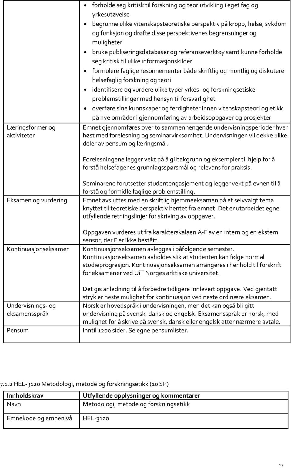 både skriftlig og muntlig og diskutere helsefaglig forskning og teori identifisere og vurdere ulike typer yrkes- og forskningsetiske problemstillinger med hensyn til forsvarlighet overføre sine