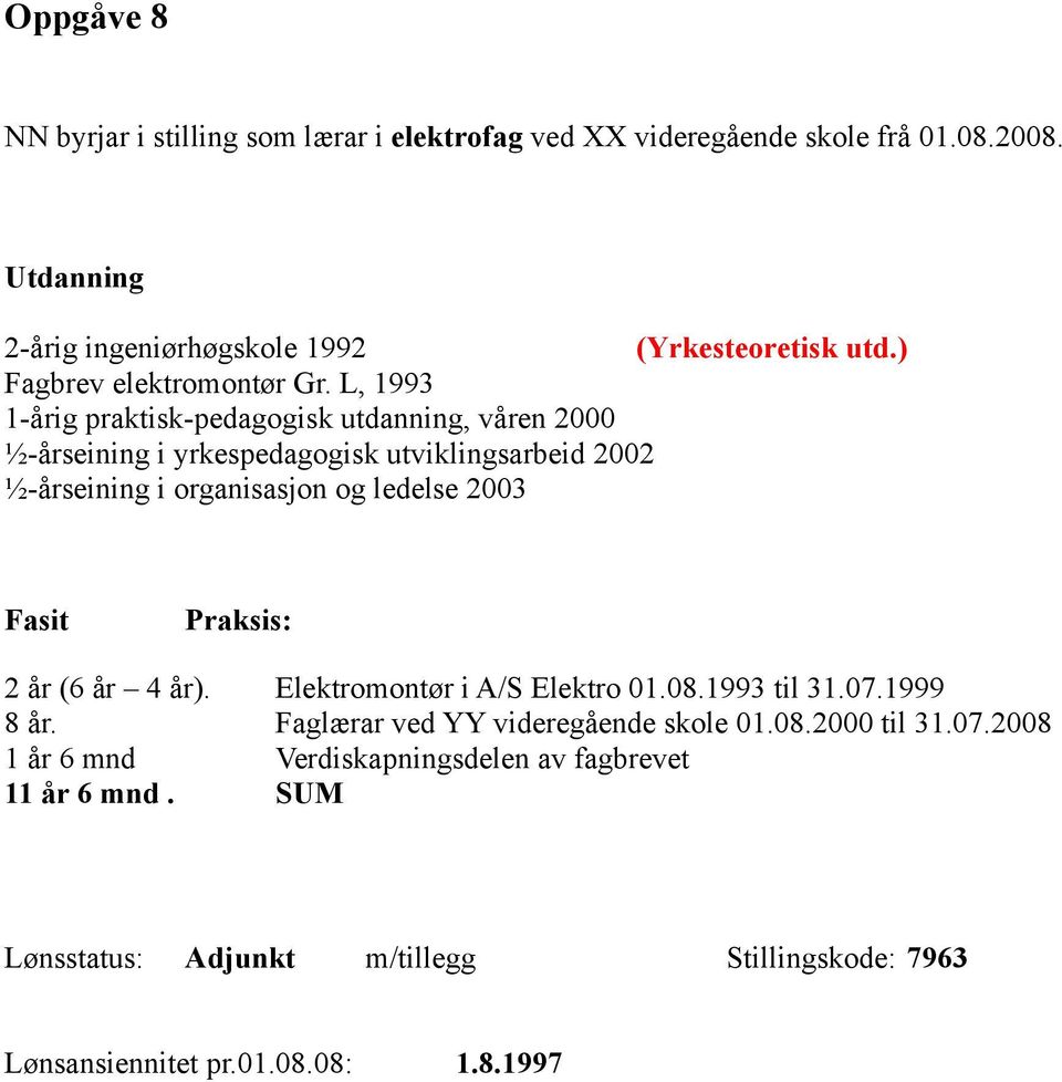 L, 1993 1-årig praktisk-pedagogisk utdanning, våren 2000 ½-årseining i yrkespedagogisk utviklingsarbeid 2002 ½-årseining i organisasjon og ledelse 2003