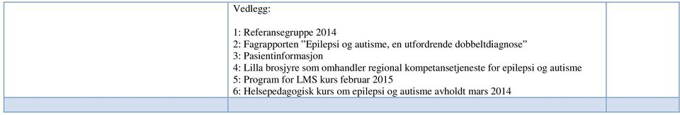 omhandler regional kompetansetjeneste for epilepsi og autisme 5: Program for