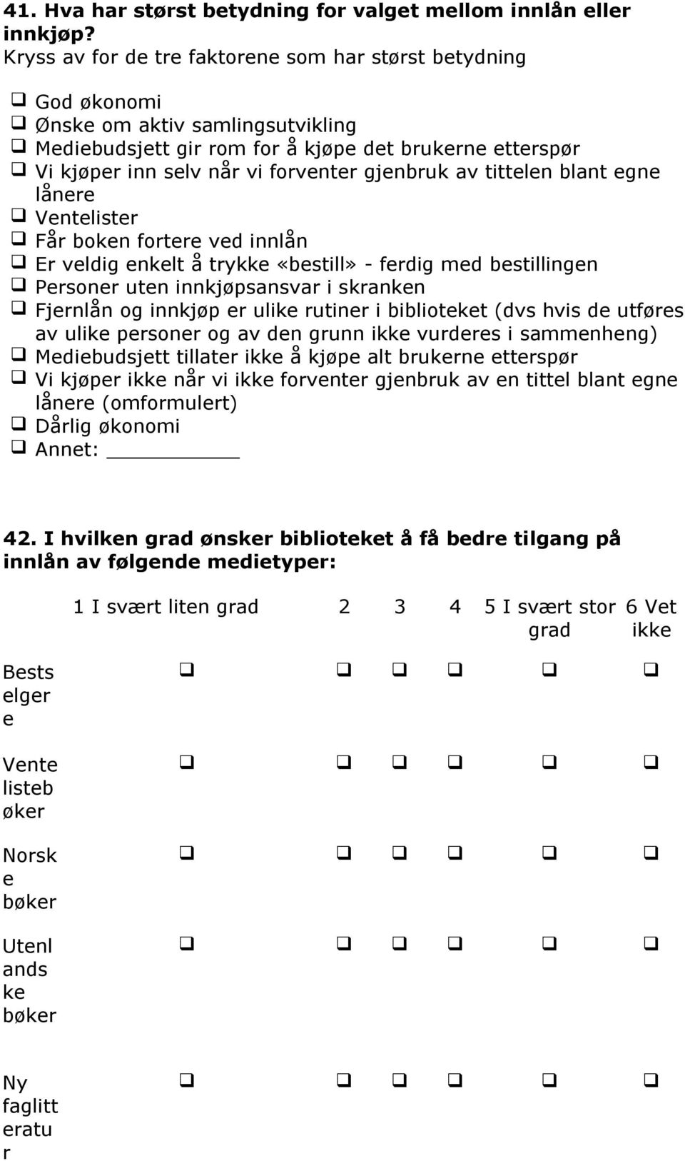 gjenbruk av tittelen blant egne lånere Ventelister Får boken fortere ved innlån Er veldig enkelt å trykke «bestill» - ferdig med bestillingen Personer uten innkjøpsansvar i skranken Fjernlån og