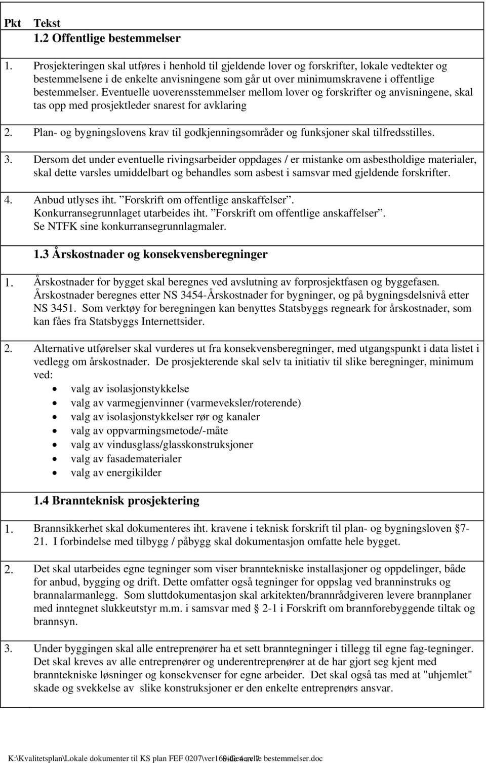 Eventuelle uoverensstemmelser mellom lover og forskrifter og anvisningene, skal tas opp med prosjektleder snarest for avklaring 2.