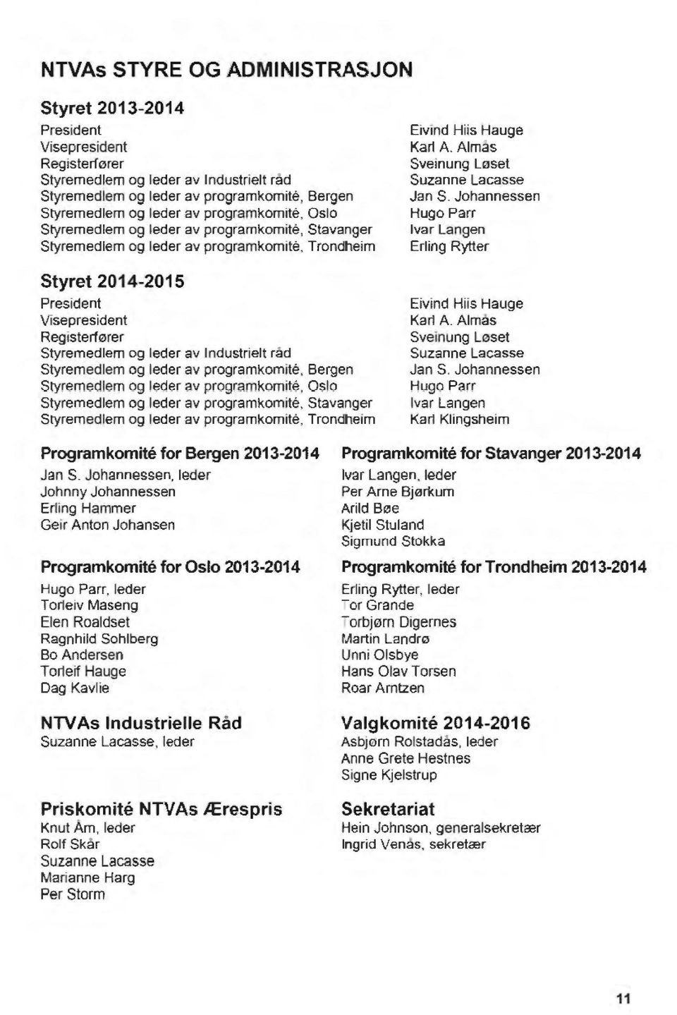 Industrielt råd Styremedlem og leder av program komite, Bergen Styremedlem og leder av program komite, Oslo Styremedlem og leder av program komite, Stavanger Styremedlem og leder av programkomite,