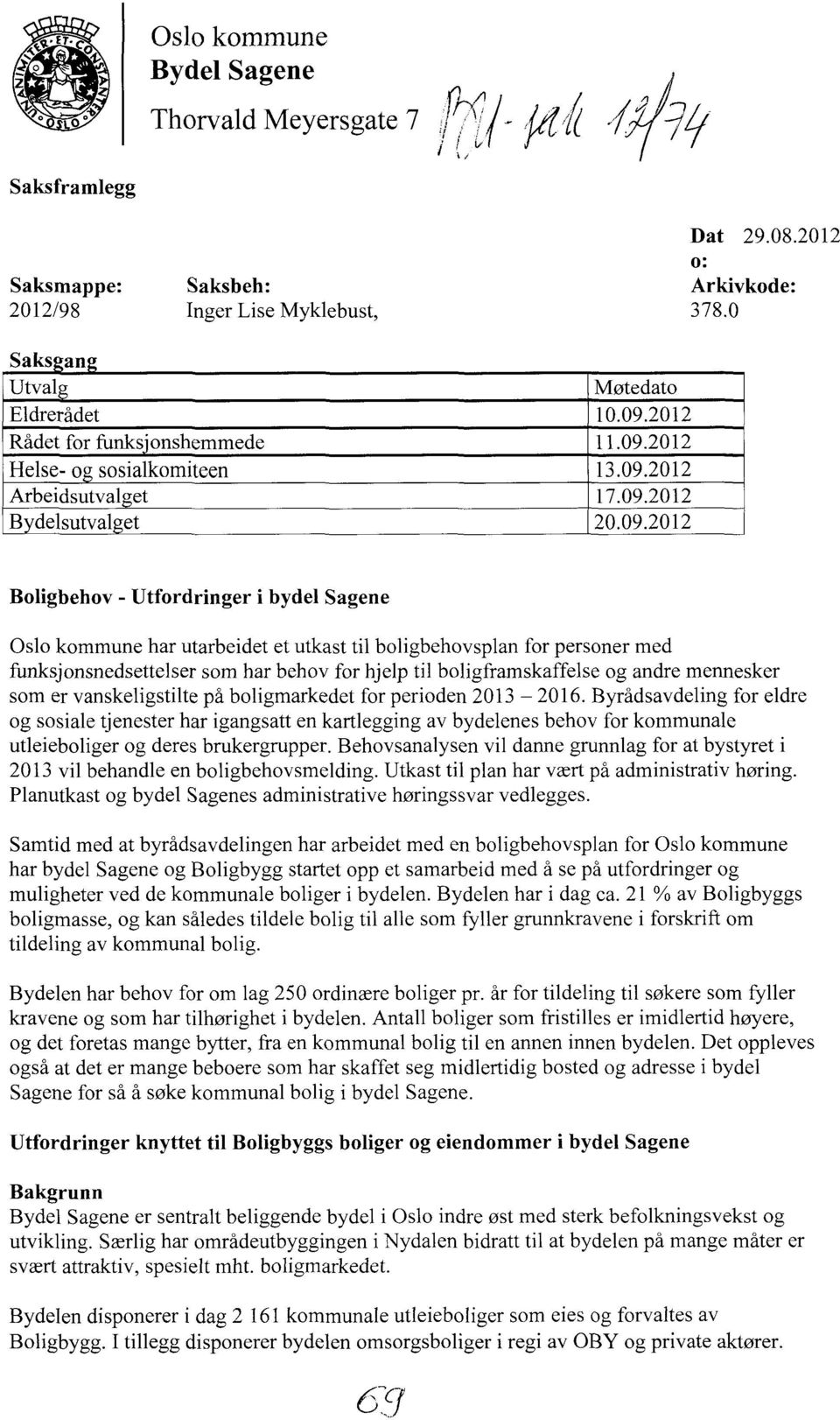 2012 Helse- ososialkomiteen 13.09.