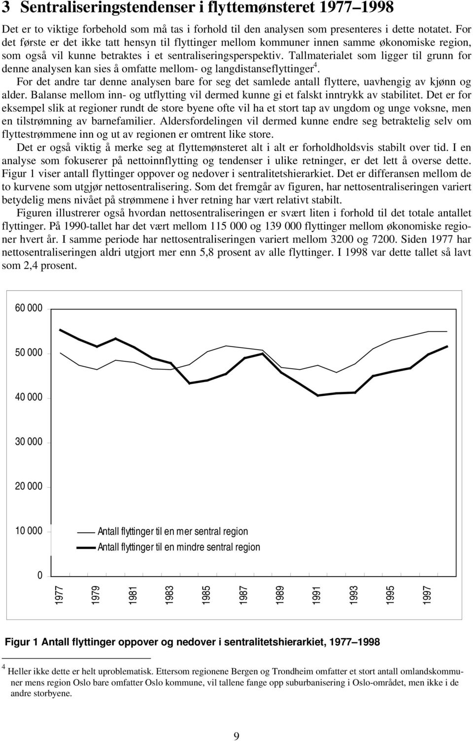 Tallmaterialet som ligger til grunn for denne analysen kan sies å omfatte mellom- og langdistanseflyttinger 4.