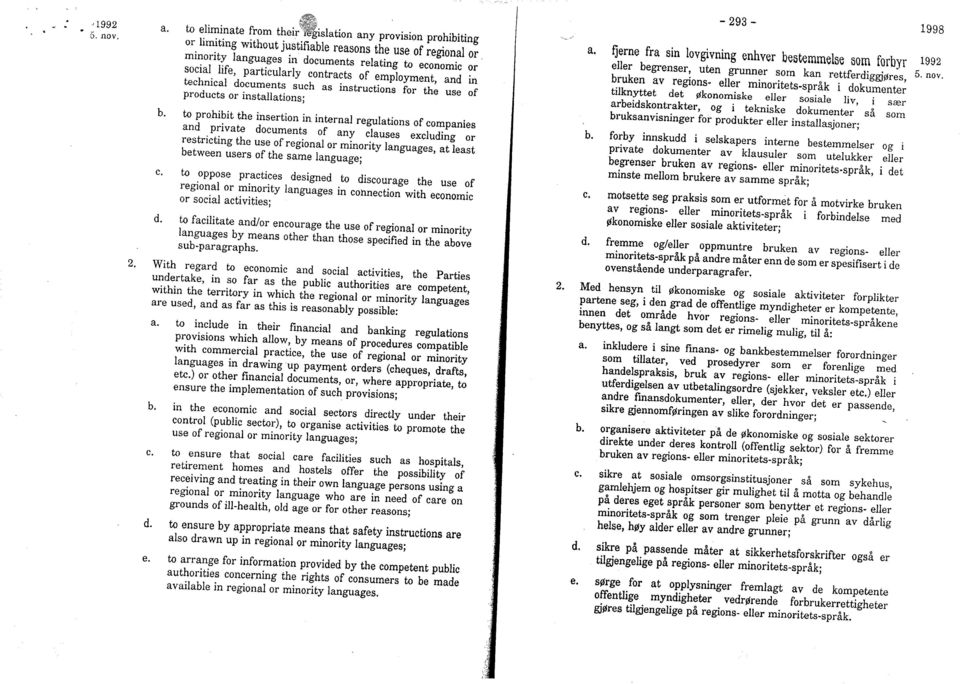 particularly contracts of employment, and in technical documents such as instructions for the use of products or installations; b. to prohibit the insertion in.