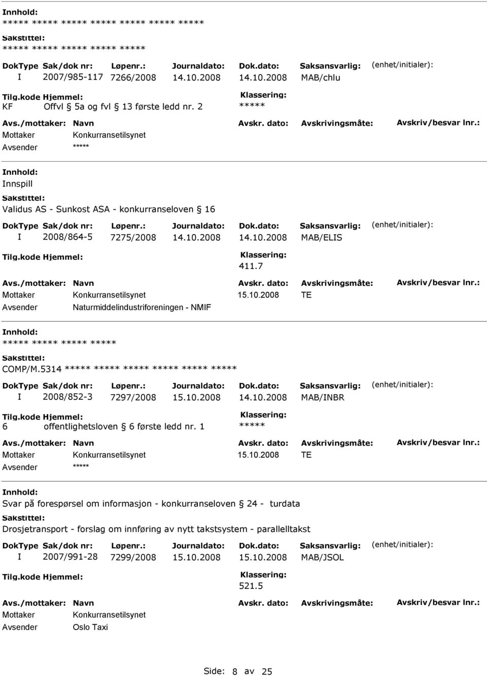 7 TE Naturmiddelindustriforeningen - NMF ***** ***** ***** ***** COMP/M.5314 ***** ***** ***** ***** ***** ***** 2008/852-3 7297/2008 MAB/NBR Tilg.