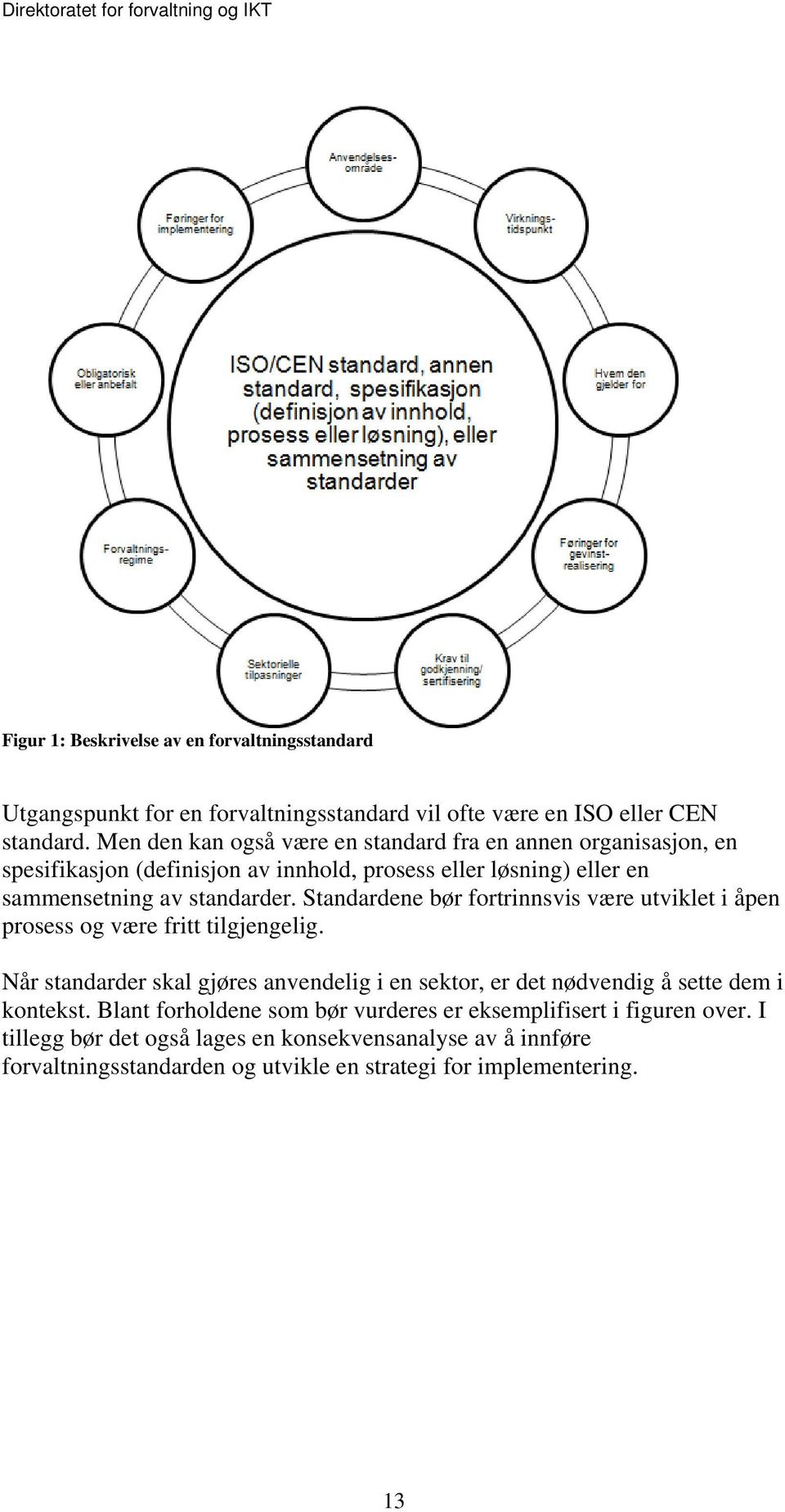 Standardene bør fortrinnsvis være utviklet i åpen prosess og være fritt tilgjengelig.