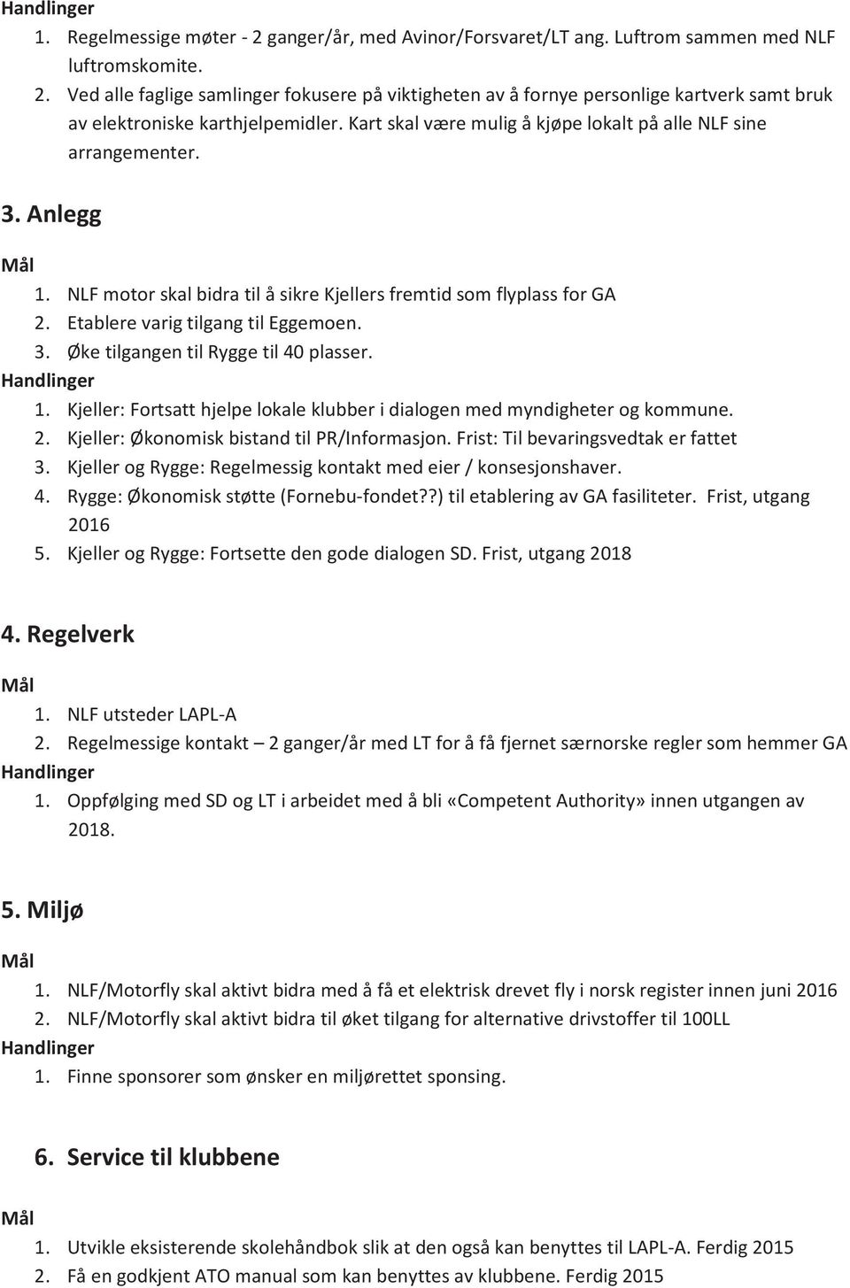 Handlinger 1. Kjeller: Fortsatt hjelpe lokale klubber i dialogen med myndigheter og kommune. 2. Kjeller: Økonomisk bistand til PR/Informasjon. Frist: Til bevaringsvedtak er fattet 3.