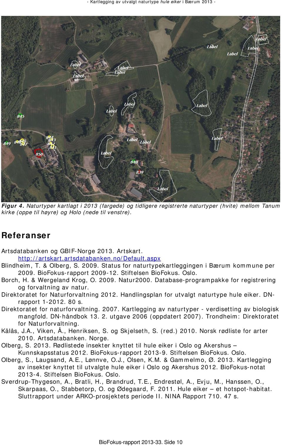 Oslo. Borch, H. & Wergeland Krog, O. 2009. Natur2000. Database-programpakke for registrering og forvaltning av natur. Direktoratet for Naturforvaltning 2012.