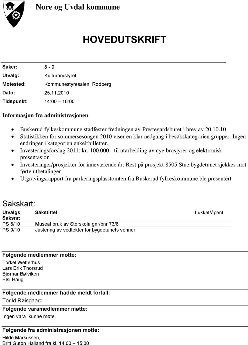 Ingen endringer i kategorien enkeltbilletter. Investeringsforslag 2011: kr. 100.