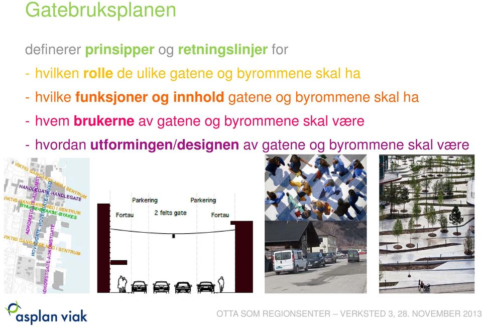 innhold gatene og byrommene skal ha -hvembrukerne av gatene og