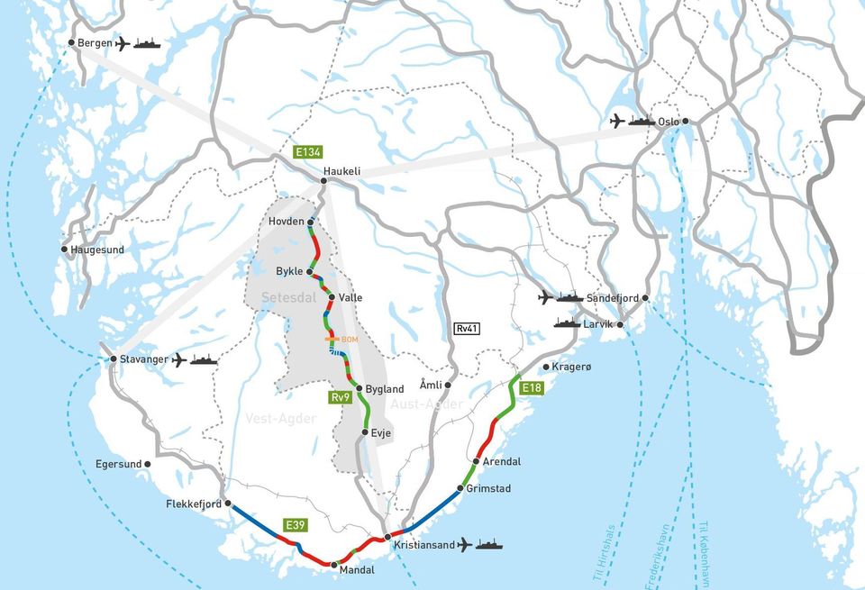 Bygland Åmli Aust-Agder Evje E18 Egersund Arendal Flekkefjord