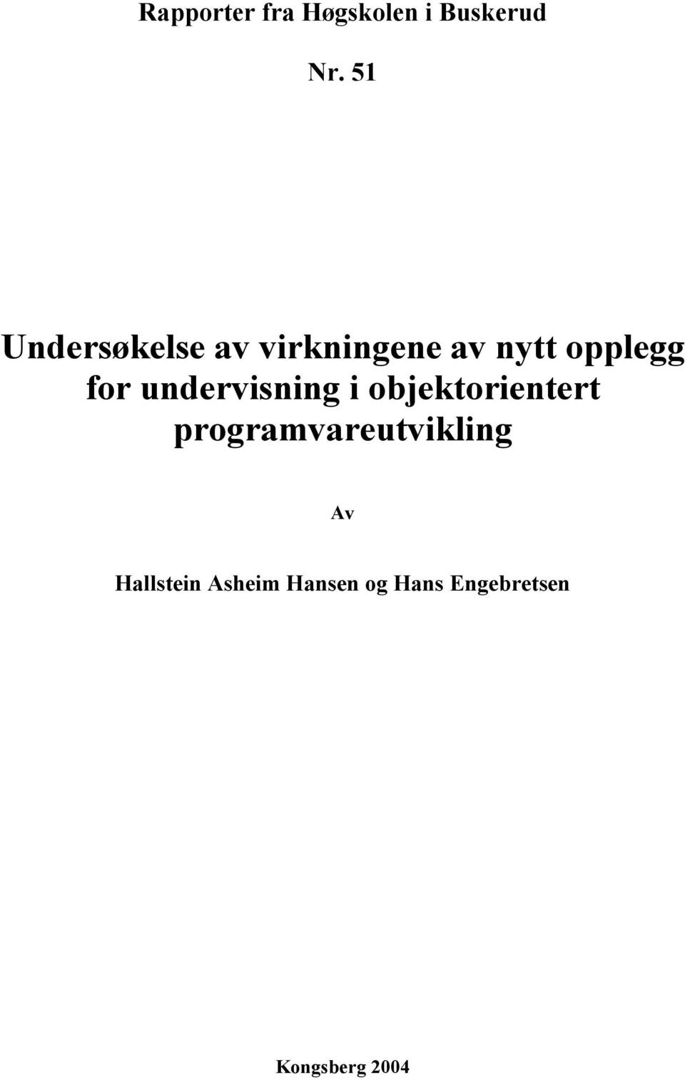 undervisning i objektorientert