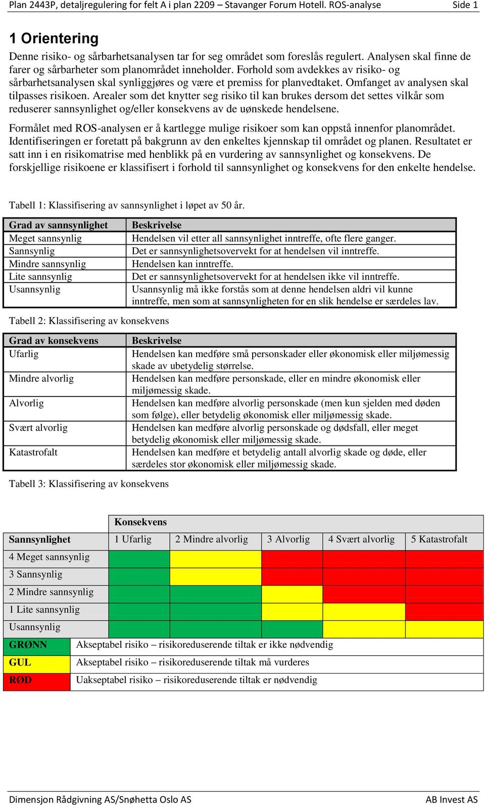 Omfanget av analysen skal tilpasses risikoen. Arealer som det knytter seg risiko til kan brukes dersom det settes vilkår som reduserer sannsynlighet og/eller konsekvens av de uønskede hendelsene.