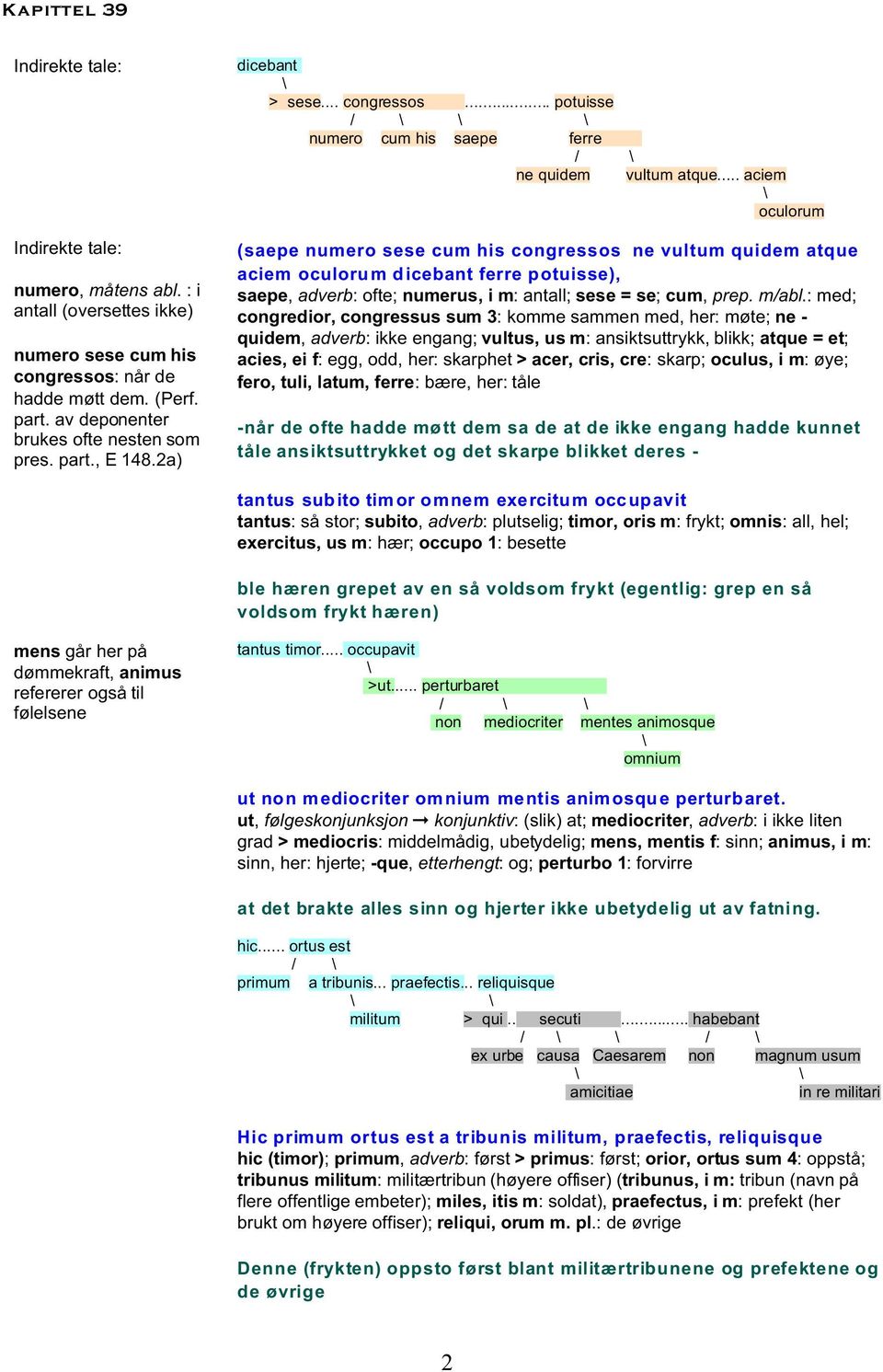 .. aciem oculorum (saepe numero sese cum his congressos ne vultum quidem atque aciem oculorum dicebant ferre potuisse), saepe, adverb: ofte; numerus, i m: antall; sese = se; cum, prep. m/abl.