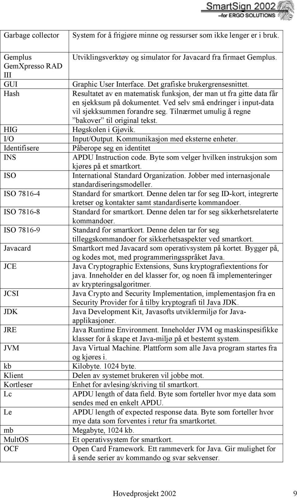 Resultatet av en matematisk funksjon, der man ut fra gitte data får en sjekksum på dokumentet. Ved selv små endringer i input-data vil sjekksummen forandre seg.