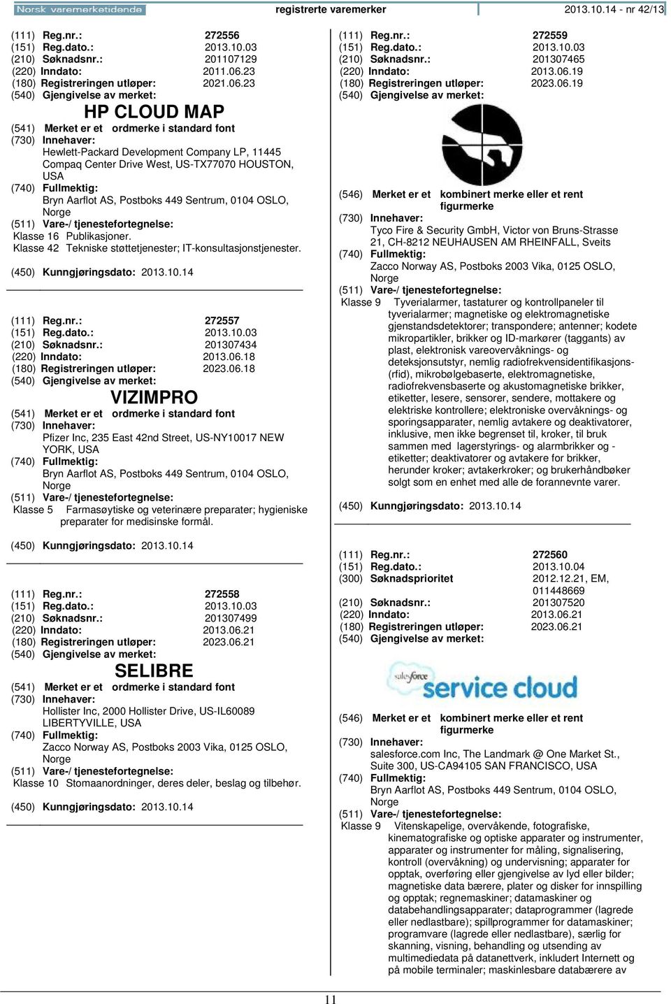 Klasse 42 Tekniske støttetjenester; IT-konsultasjonstjenester. (111) Reg.nr.: 272557 (151) Reg.dato.: 2013.10.03 (210) Søknadsnr.: 201307434 (220) Inndato: 2013.06.