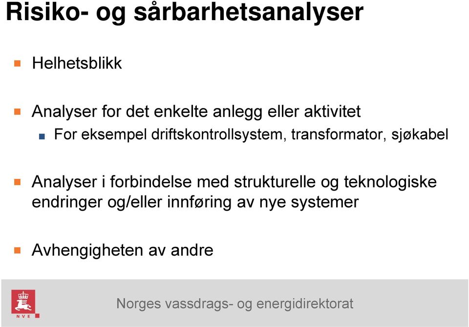 transformator, sjøkabel Analyser i forbindelse med strukturelle og