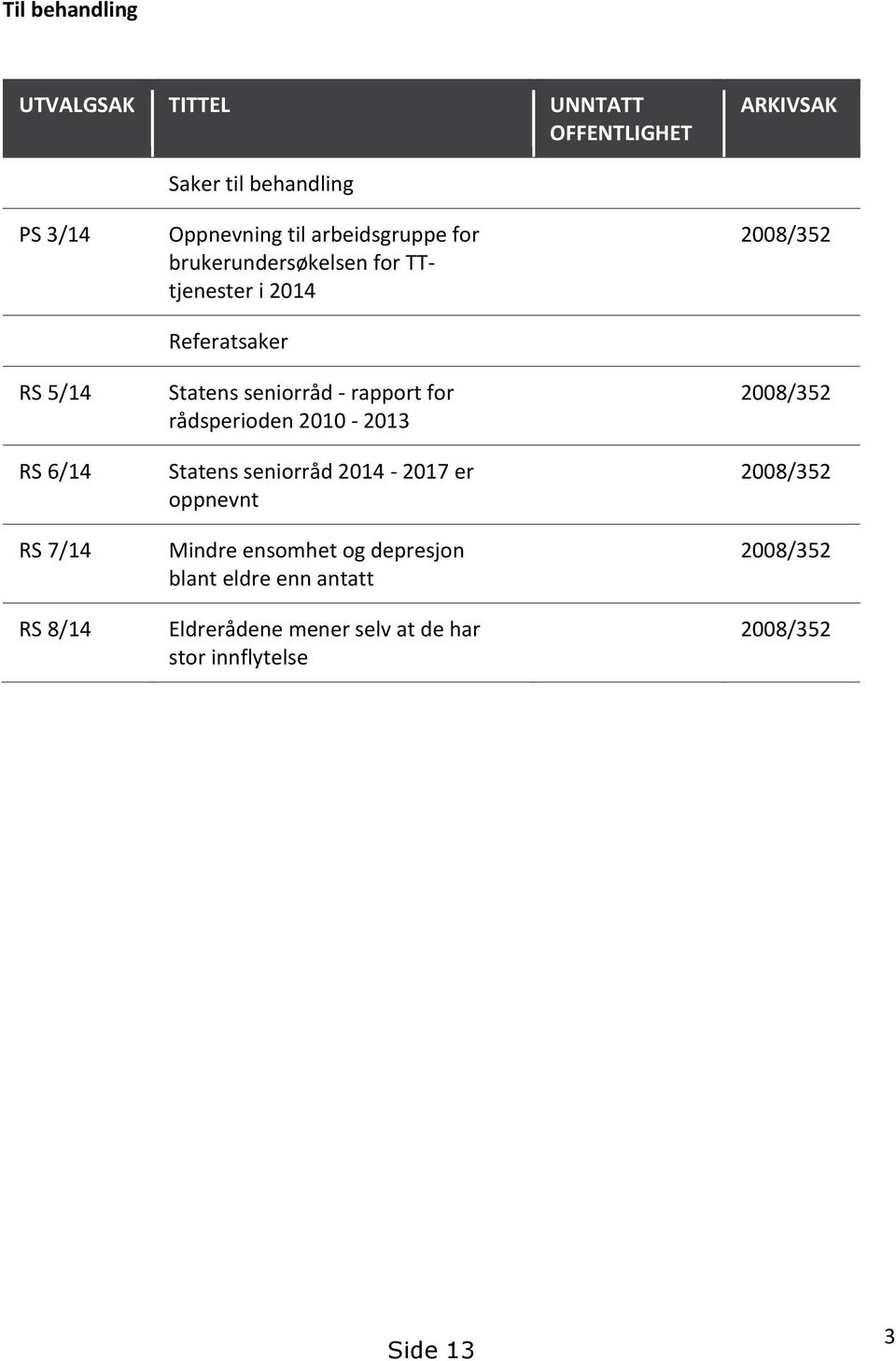 seniorråd - rapport for rådsperioden 2010-2013 Statens seniorråd 2014-2017 er oppnevnt Mindre ensomhet og depresjon